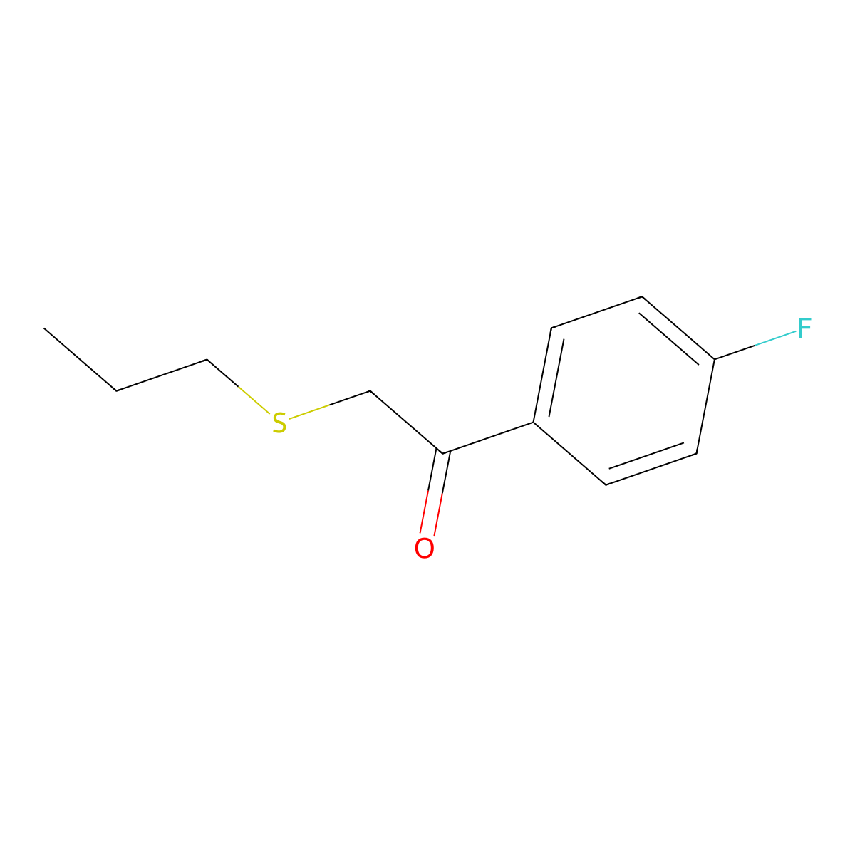 1-(4-Fluorophenyl)-2-(propylthio)ethan-1-one molecular structure, CAS 1157364-22-1