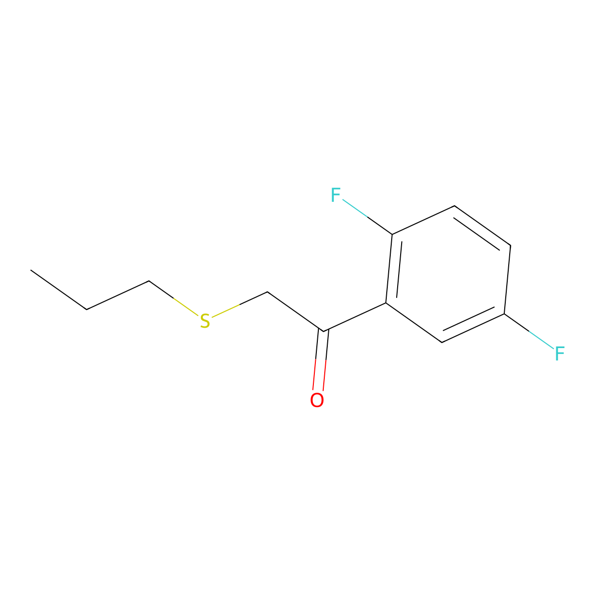 1-(2,5-Difluorophenyl)-2-(propylthio)ethan-1-one molecular structure, CAS 1157364-27-6