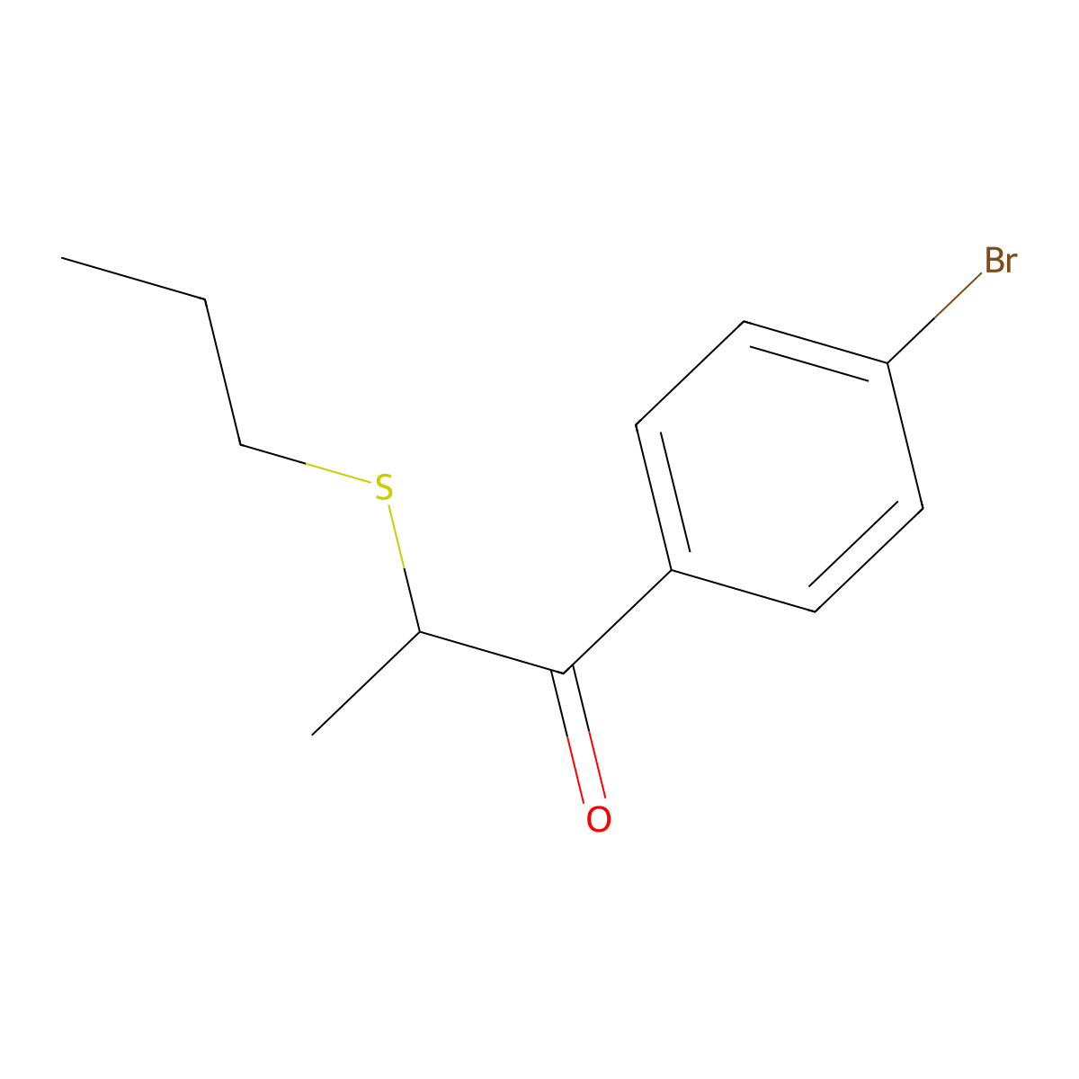 1-(4-Bromophenyl)-2-(propylsulfanyl)propan-1-one molecular structure, CAS 1157365-32-6