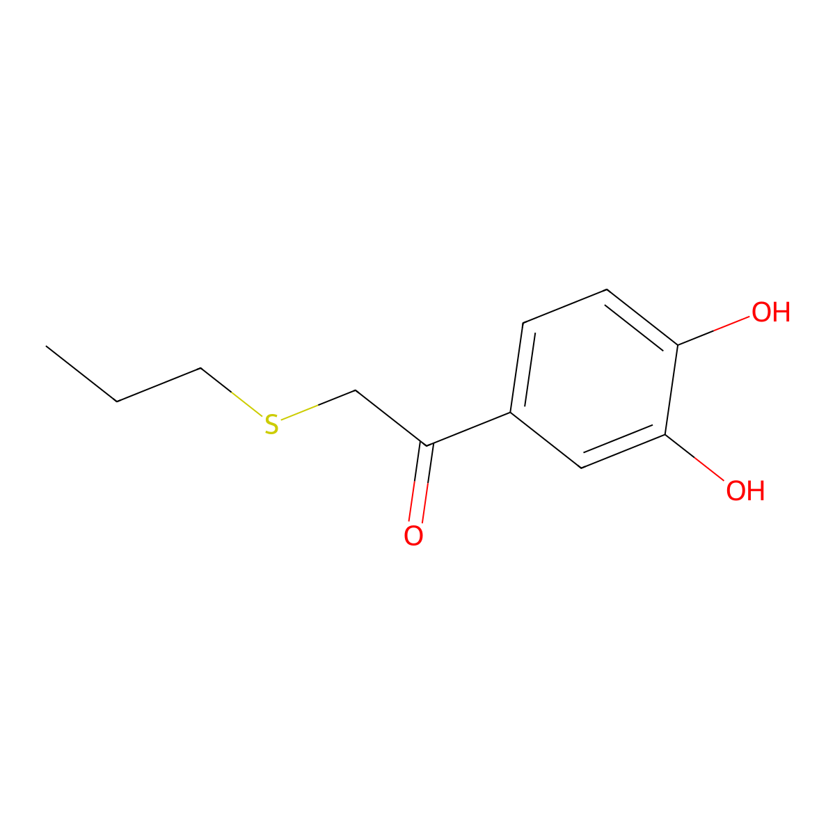 1-(3,4-Dihydroxyphenyl)-2-(propylsulfanyl)ethan-1-one molecular structure, CAS 1157365-61-1