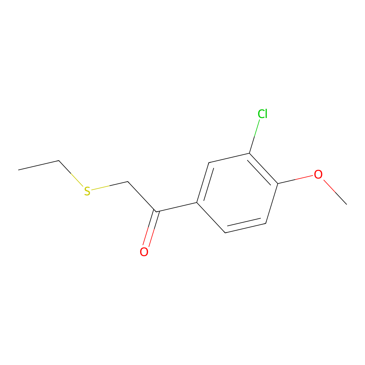1-(3-Chloro-4-methoxyphenyl)-2-(ethylsulfanyl)ethan-1-one molecular structure, CAS 1157366-54-5