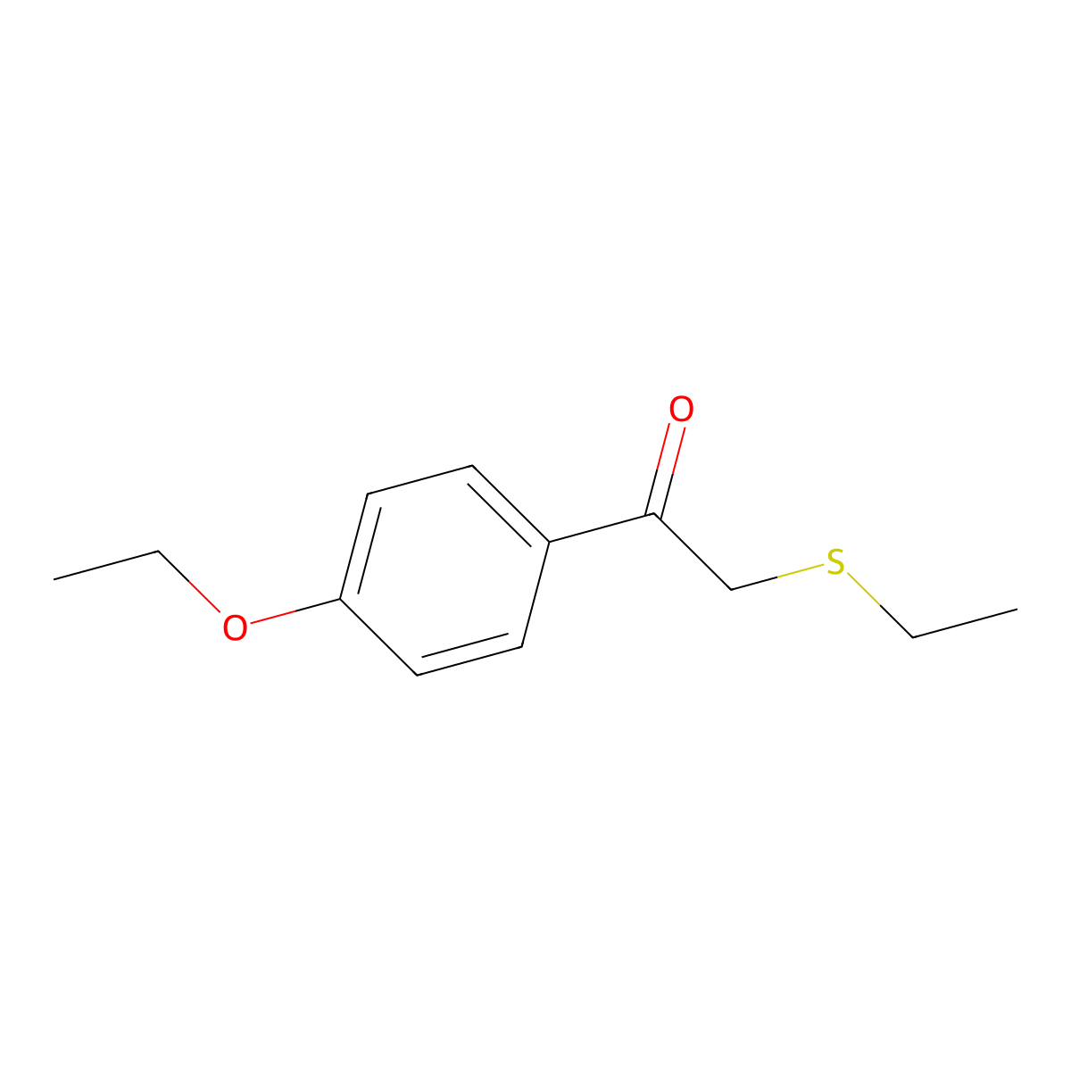 1-(4-Ethoxyphenyl)-2-(ethylthio)ethan-1-one molecular structure, CAS 1157367-14-0