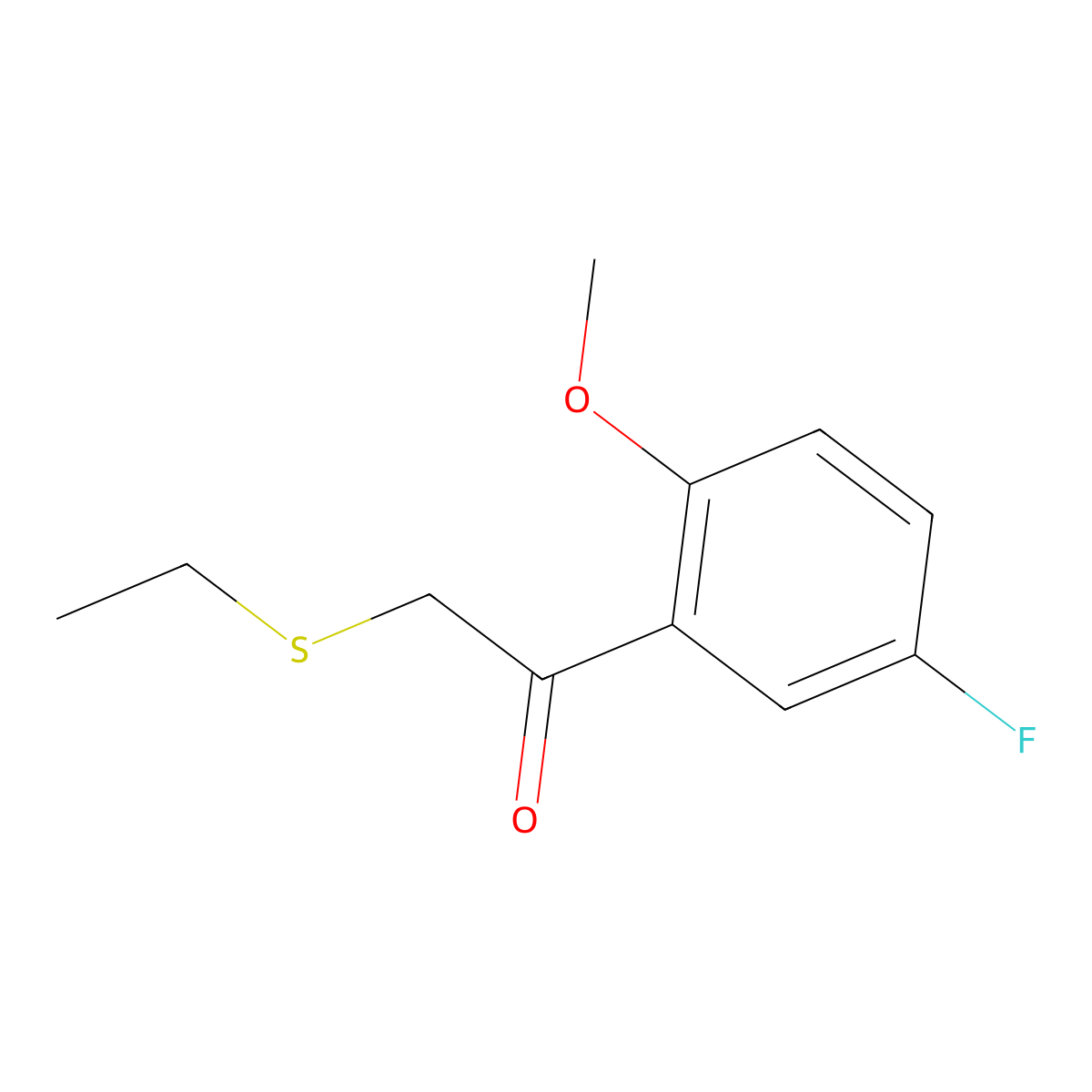 2-(Ethylthio)-1-(5-fluoro-2-methoxyphenyl)ethan-1-one molecular structure, CAS 1157367-24-2