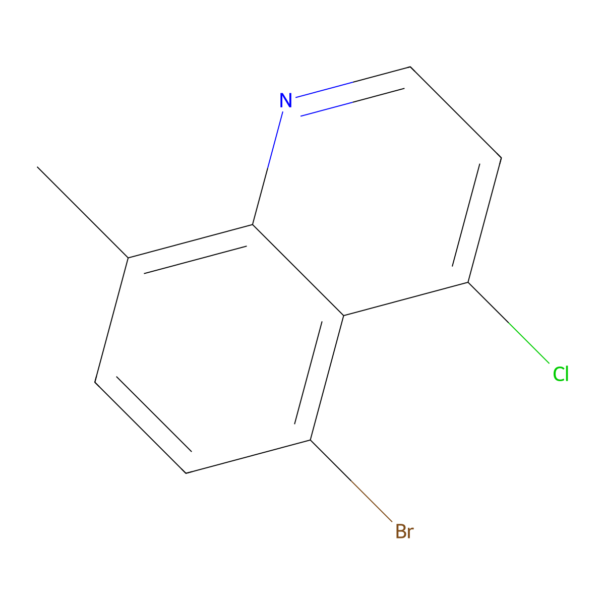 5-Bromo-4-chloro-8-methylquinoline molecular structure, CAS 1157374-62-3