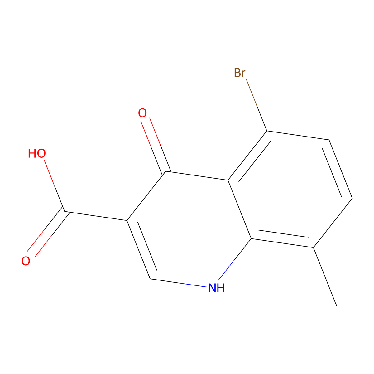 5-Bromo-8-methyl-4-oxo-1,4-dihydroquinoline-3-carboxylic acid molecular structure, CAS 1157374-70-3
