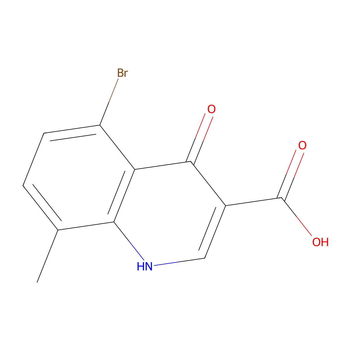 5-Bromo-8-methyl-4-oxo-1,4-dihydroquinoline-3-carboxylic acid molecular structure, CAS 1157374-70-3