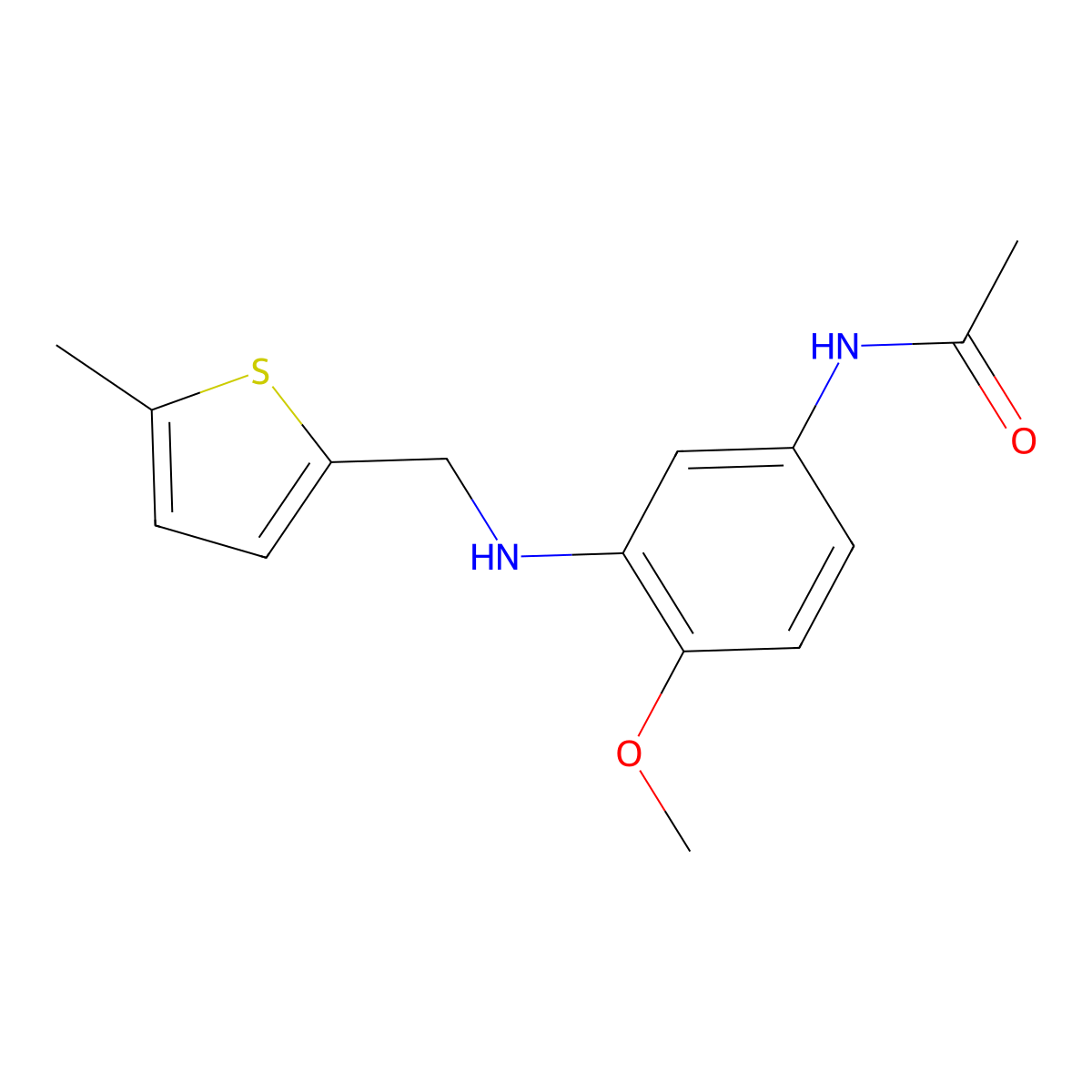 N-(4-methoxy-3-{[(5-methylthiophen-2-yl)methyl]amino}phenyl)acetamide molecular structure, CAS 1157378-88-5