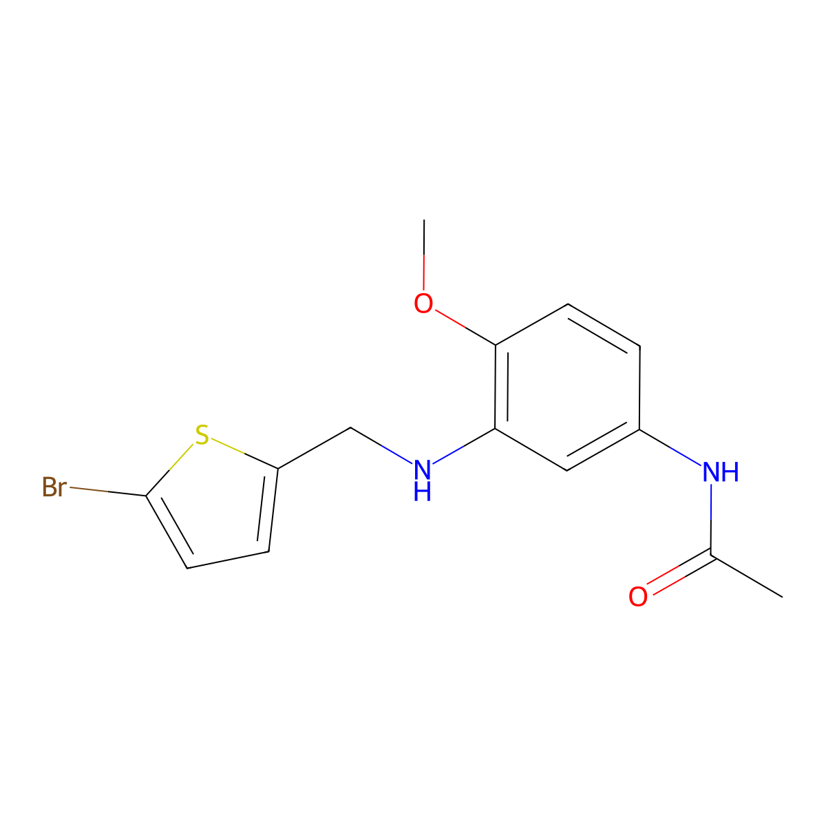 N-(3-{[(5-bromothiophen-2-yl)methyl]amino}-4-methoxyphenyl)acetamide molecular structure, CAS 1157379-65-1