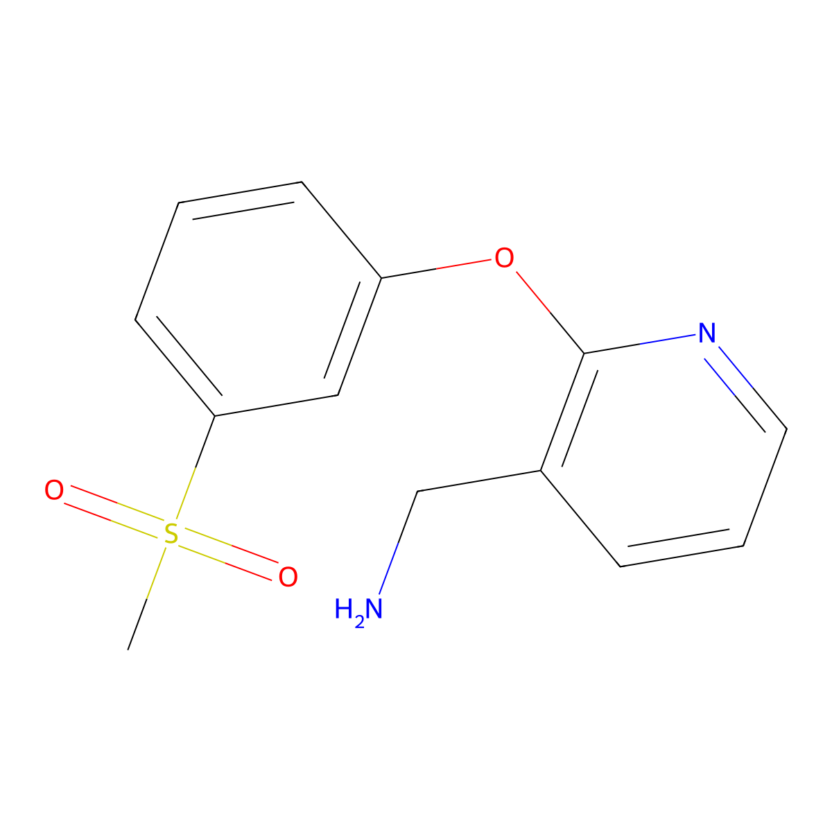 (2-(3-Methanesulfonylphenoxy)pyridin-3-yl)methanamine molecular structure, CAS 1157379-85-5
