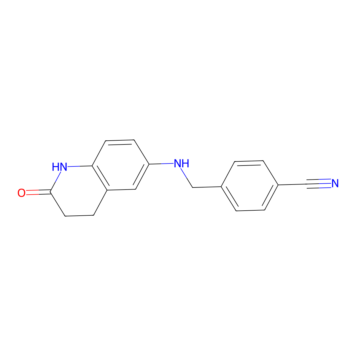 4-{[(2-Oxo-1,2,3,4-tetrahydroquinolin-6-yl)amino]methyl}benzonitrile molecular structure, CAS 1157387-72-8