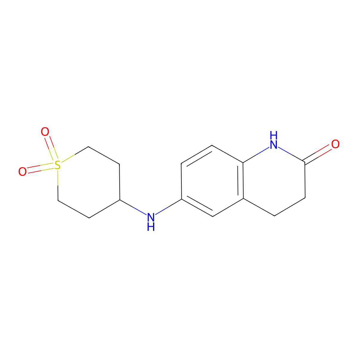 4-[(2-Oxo-1,2,3,4-tetrahydroquinolin-6-yl)amino]-1lambda6-thiane-1,1-dione molecular structure, CAS 1157388-84-5