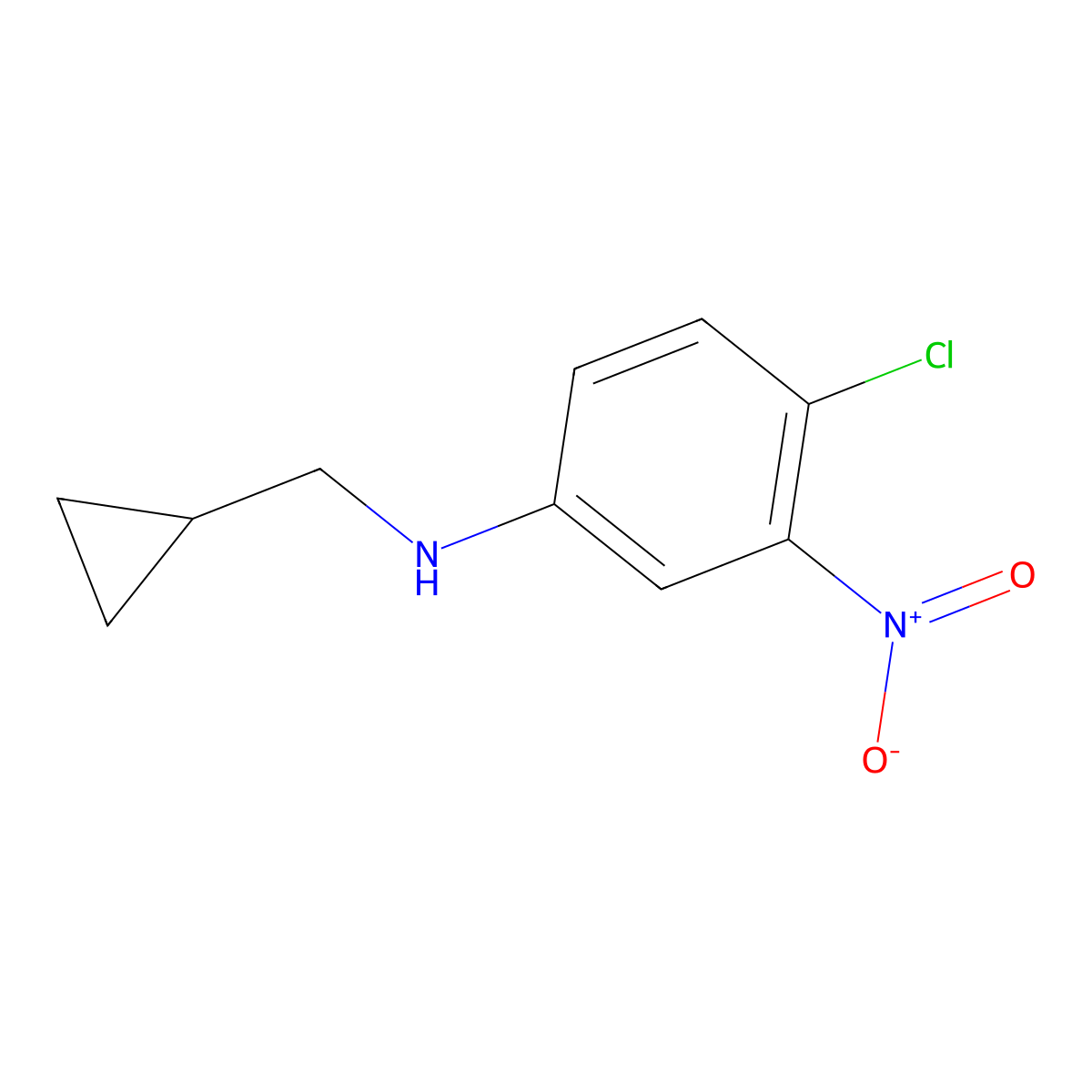 4-chloro-N-(cyclopropylmethyl)-3-nitroaniline molecular structure, CAS 1157396-76-3