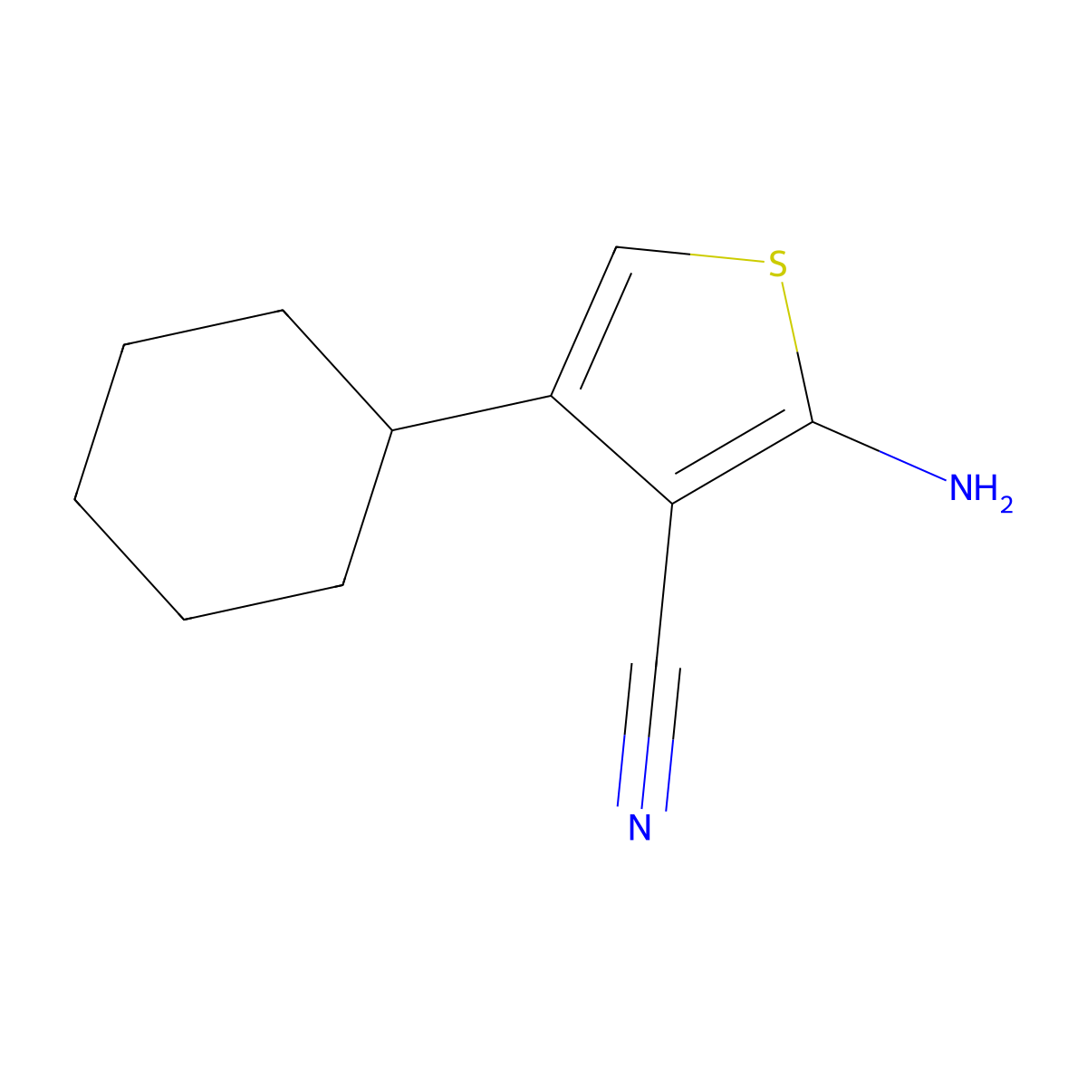 2-Amino-4-cyclohexylthiophene-3-carbonitrile molecular structure, CAS 1157398-35-0