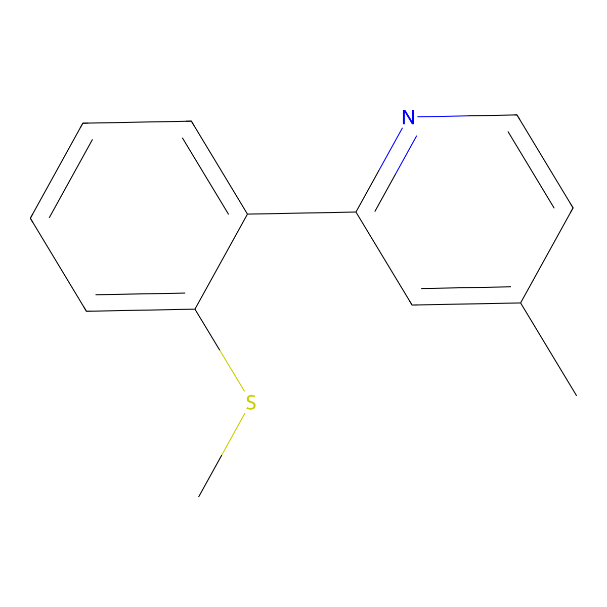 4-Methyl-2-[2-(methylthio)phenyl]pyridine molecular structure, CAS 115741-18-9