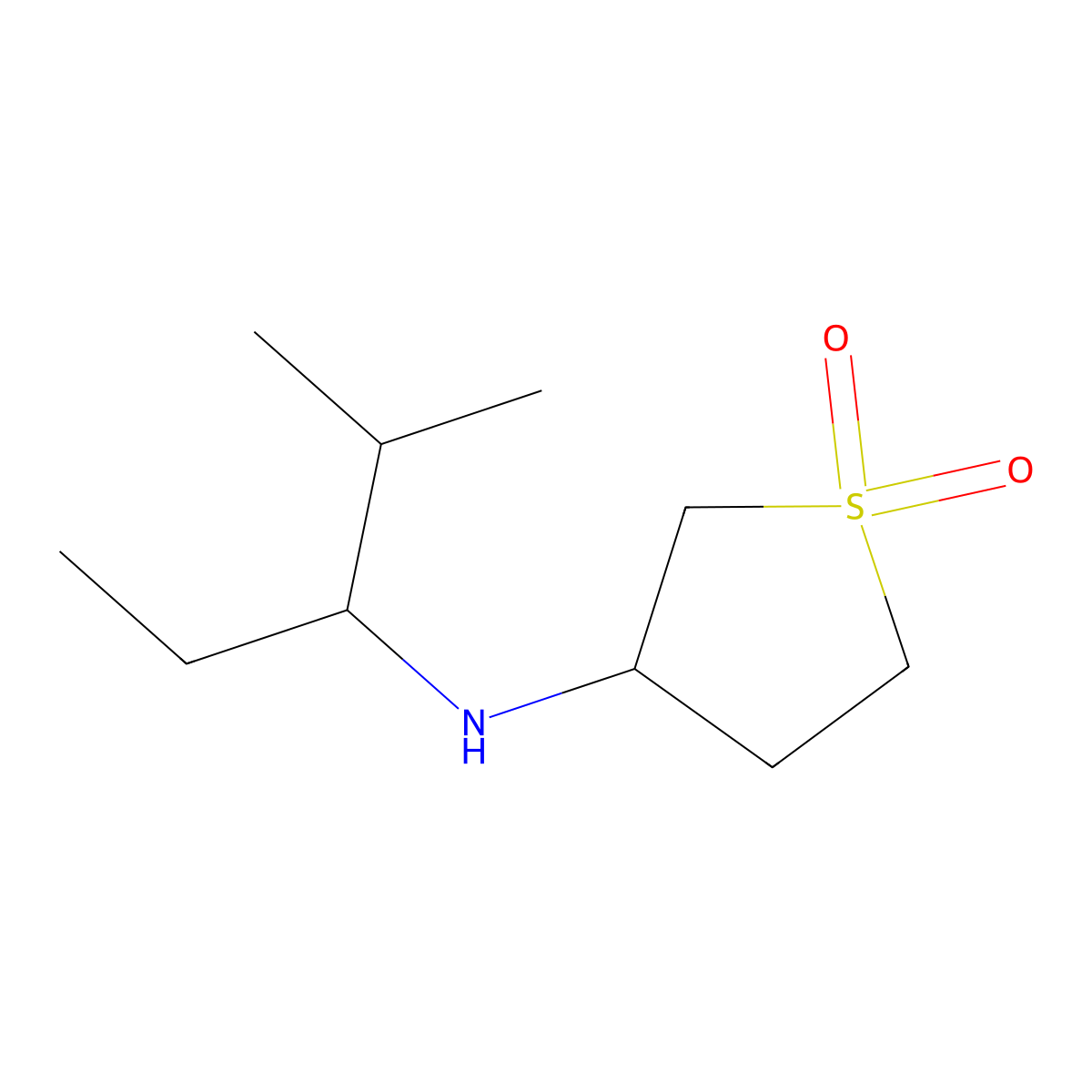 3-[(2-Methylpentan-3-yl)amino]-1lambda6-thiolane-1,1-dione molecular structure, CAS 1157411-69-2