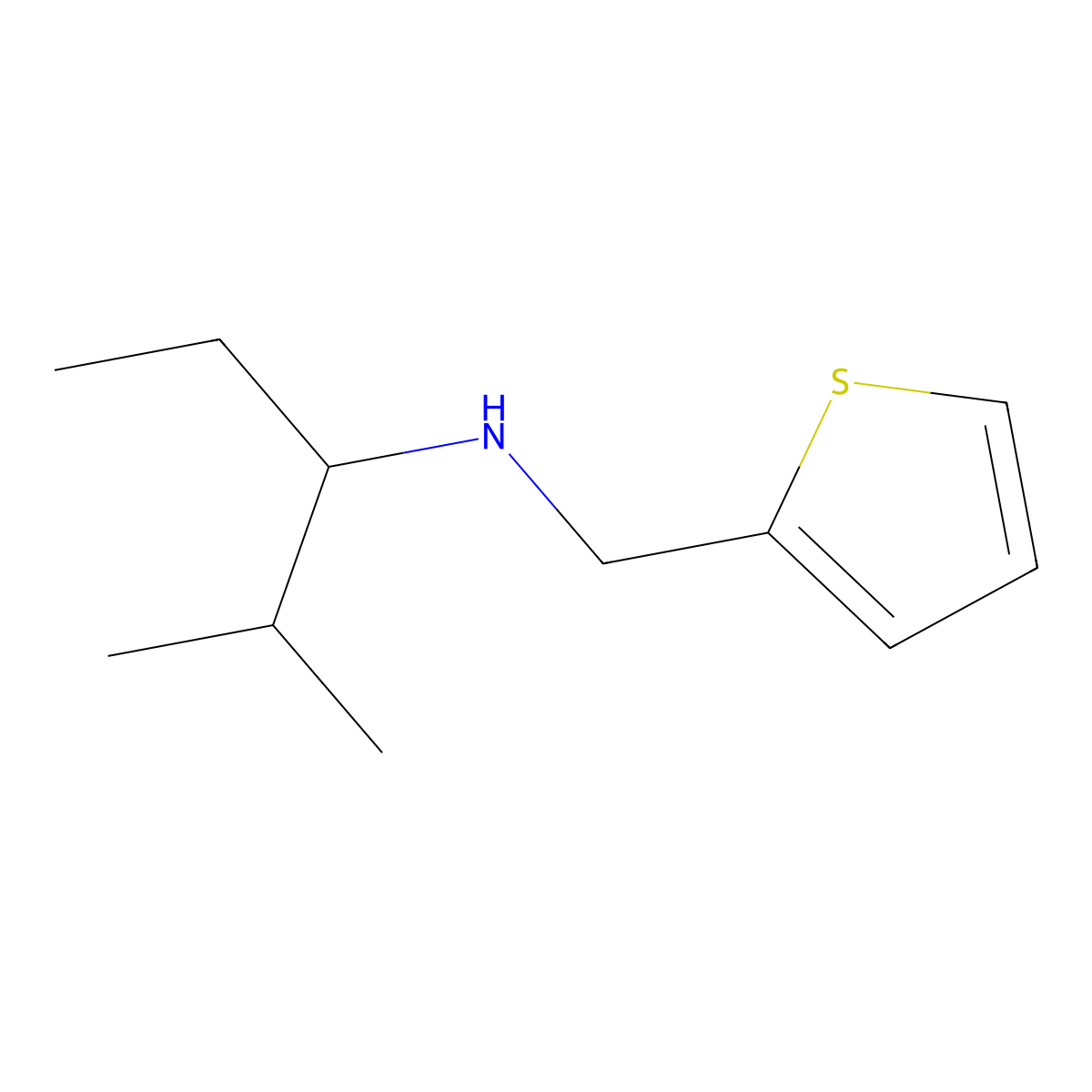 (2-Methylpentan-3-yl)[(thiophen-2-yl)methyl]amine molecular structure, CAS 1157418-42-2