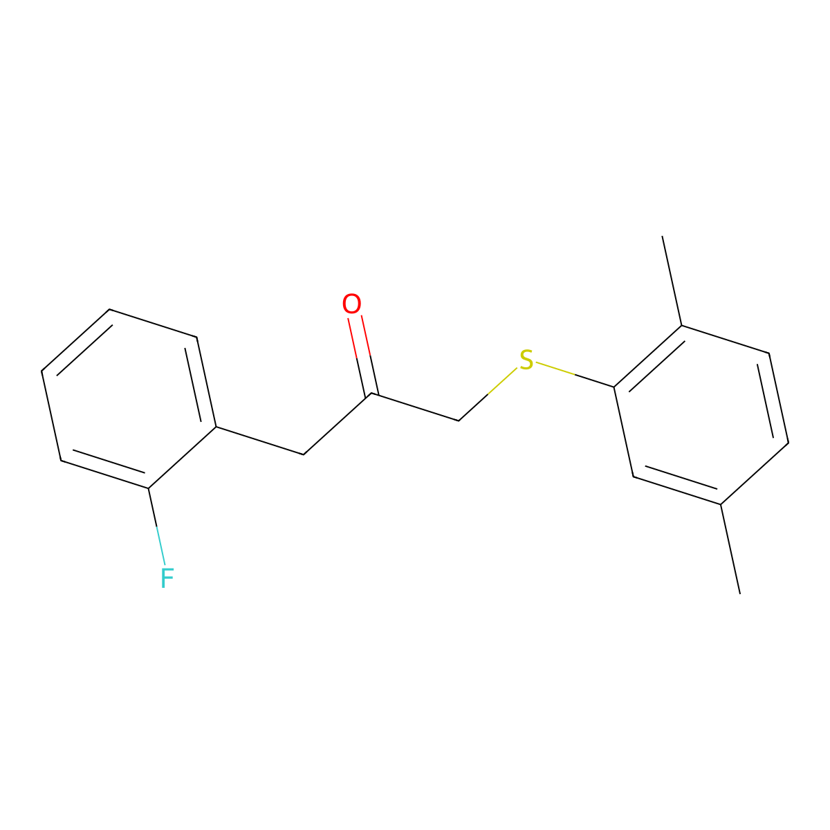 1-[(2,5-Dimethylphenyl)sulfanyl]-3-(2-fluorophenyl)propan-2-one molecular structure, CAS 1157426-98-6