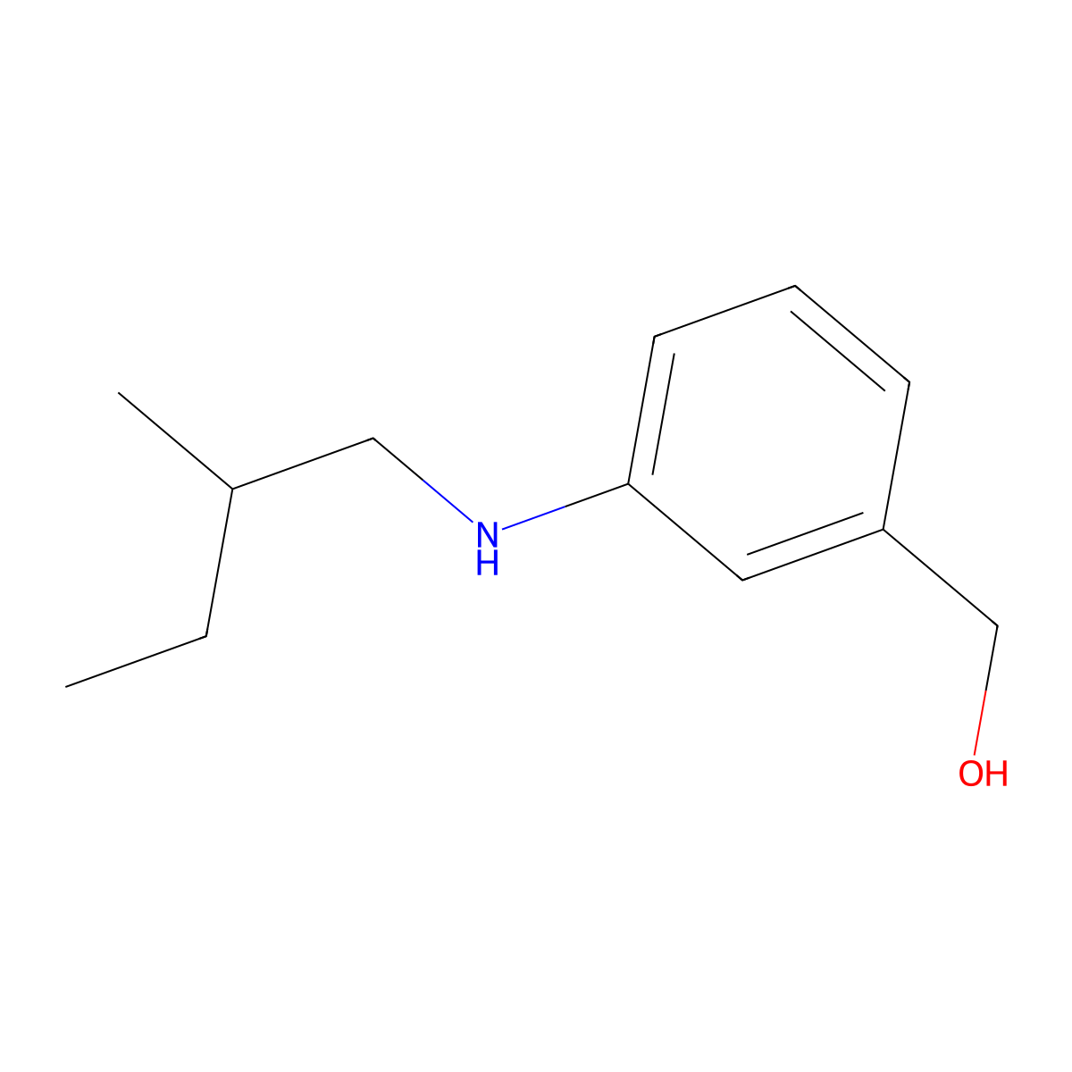 {3-[(2-Methylbutyl)amino]phenyl}methanol molecular structure, CAS 1157433-07-2