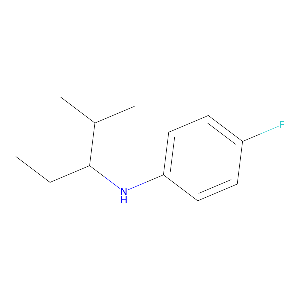 4-fluoro-N-(2-methylpentan-3-yl)aniline molecular structure, CAS 1157438-46-4