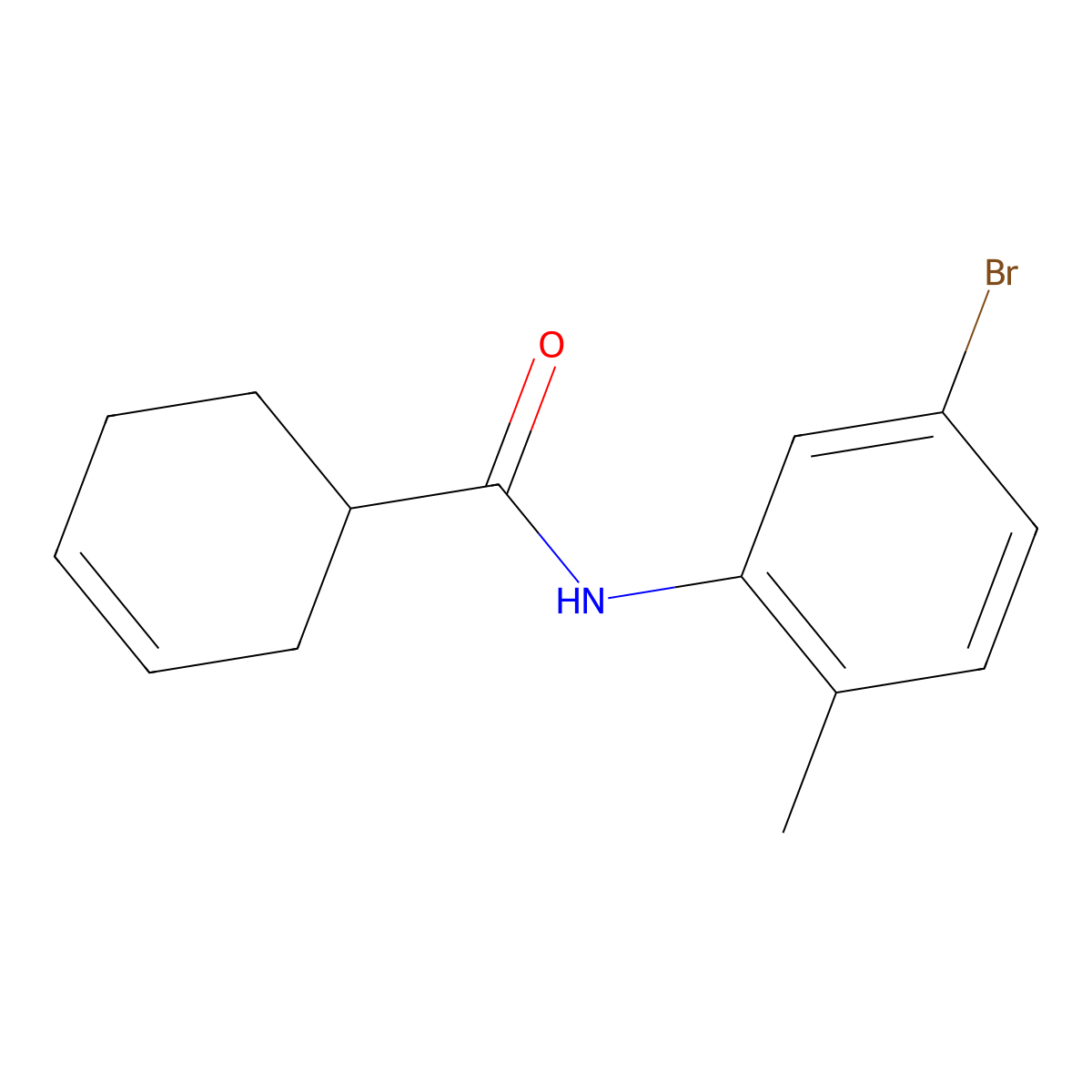 N-(5-Bromo-2-methylphenyl)-3-cyclohexene-1-carboxamide molecular structure, CAS 1157454-74-4