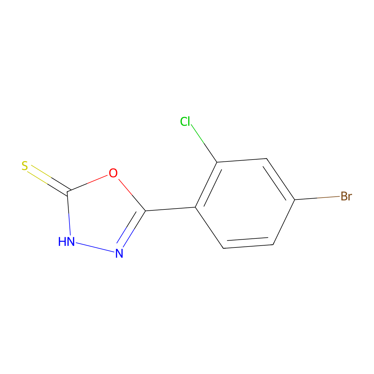 5-(4-Bromo-2-chlorophenyl)-1,3,4-oxadiazole-2-thiol molecular structure, CAS 1157455-35-0