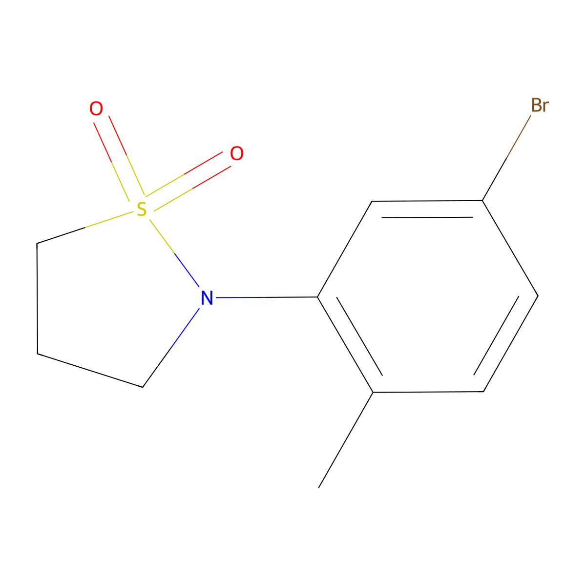 2-(5-Bromo-2-methylphenyl)-1,2-thiazolidine-1,1-dione molecular structure, CAS 1157455-39-4
