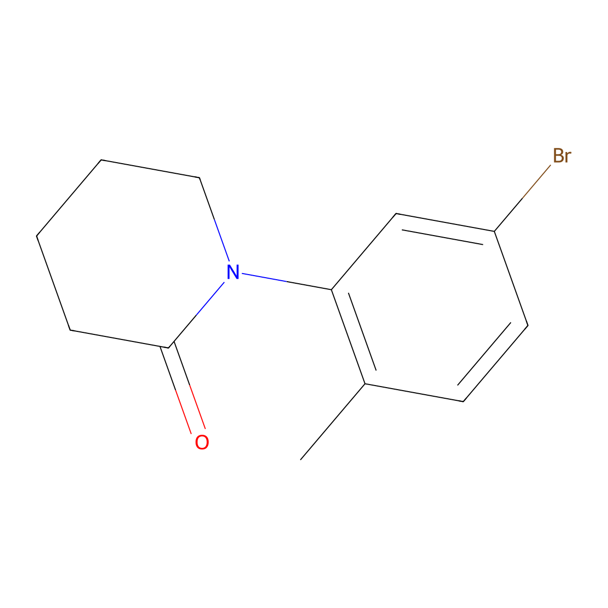 1-(5-Bromo-2-methylphenyl)piperidin-2-one molecular structure, CAS 1157455-49-6