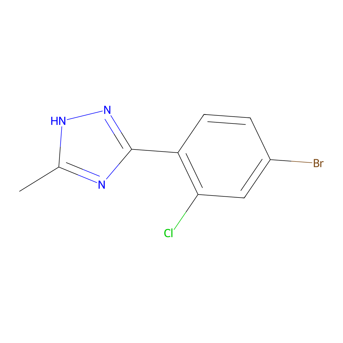 3-(4-bromo-2-chlorophenyl)-5-methyl-1H-1,2,4-triazole molecular structure, CAS 1157455-94-1