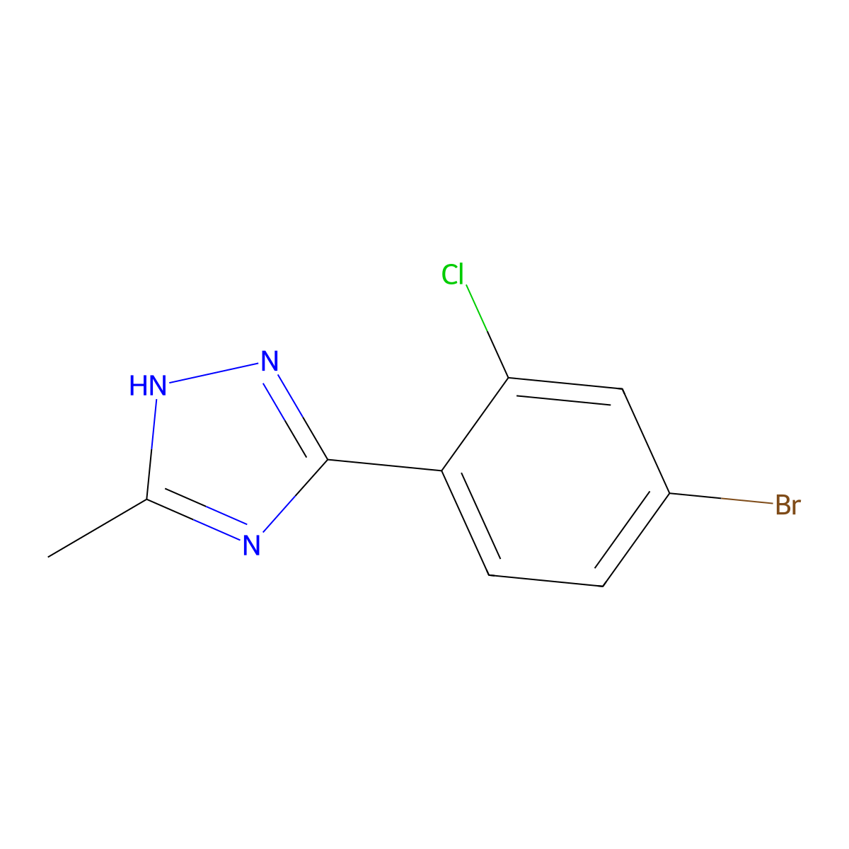 3-(4-bromo-2-chlorophenyl)-5-methyl-1H-1,2,4-triazole molecular structure, CAS 1157455-94-1