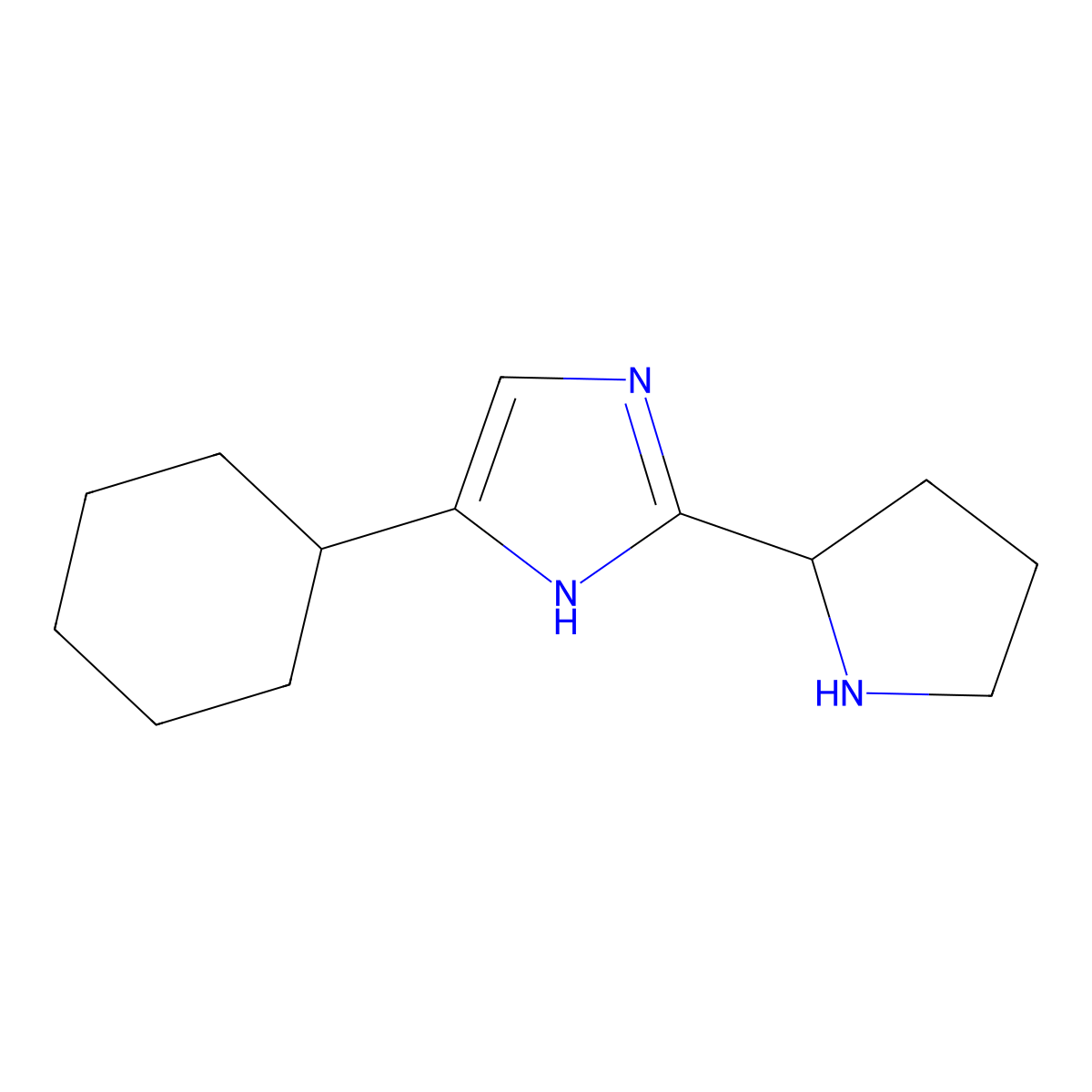 4-cyclohexyl-2-(pyrrolidin-2-yl)-1H-imidazole molecular structure, CAS 1157456-33-1