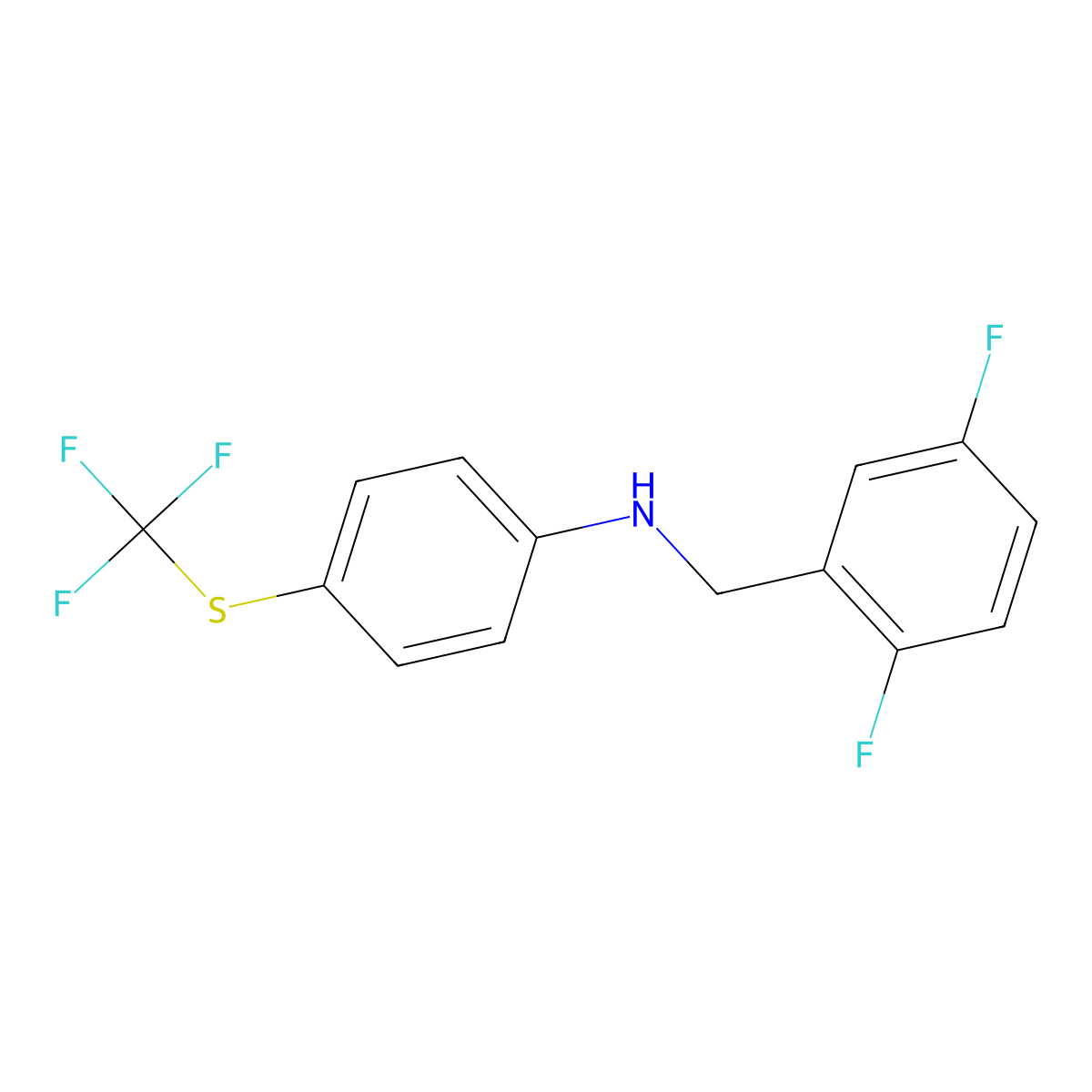 N-[(2,5-difluorophenyl)methyl]-4-[(trifluoromethyl)sulfanyl]aniline molecular structure, CAS 1157458-98-4