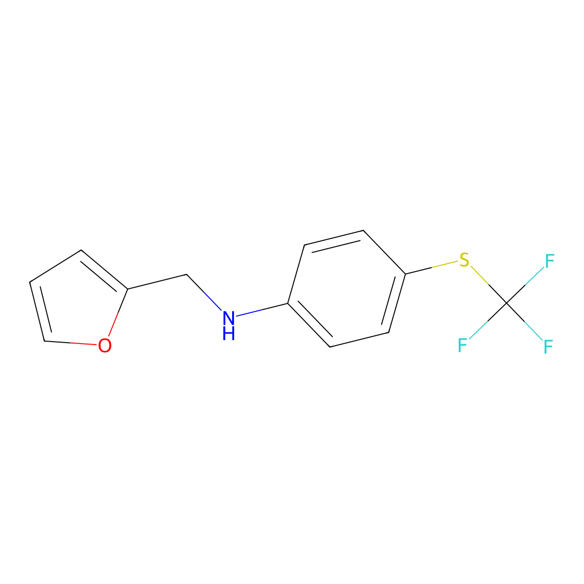 N-[(furan-2-yl)methyl]-4-[(trifluoromethyl)sulfanyl]aniline molecular structure, CAS 1157459-90-9