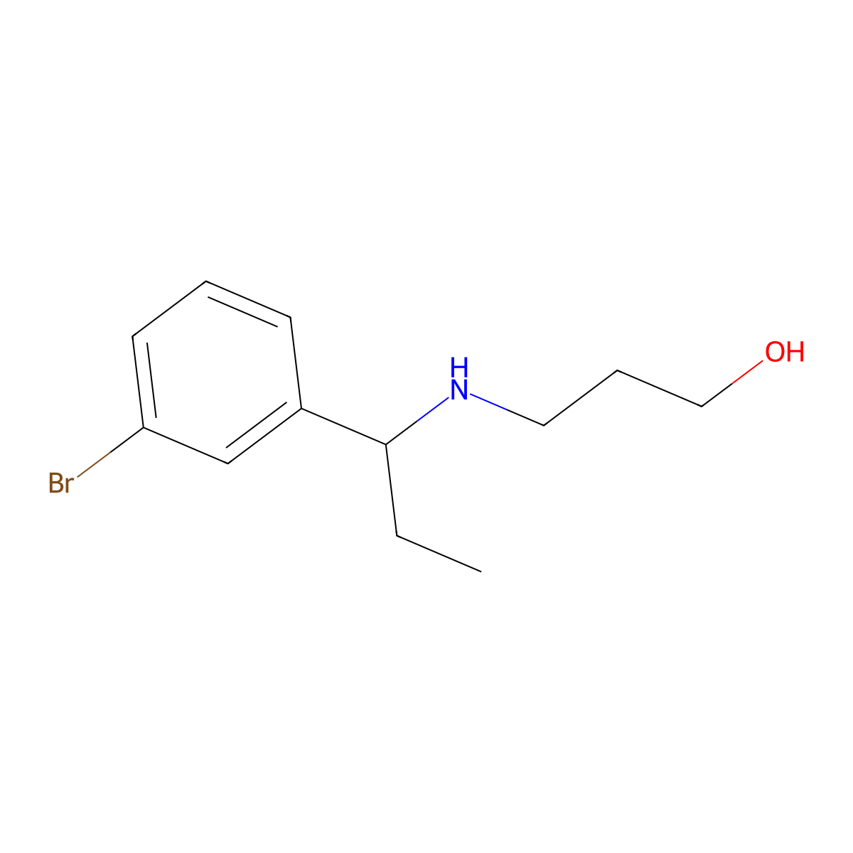 3-{[1-(3-Bromophenyl)propyl]amino}propan-1-ol molecular structure, CAS 1157477-77-4