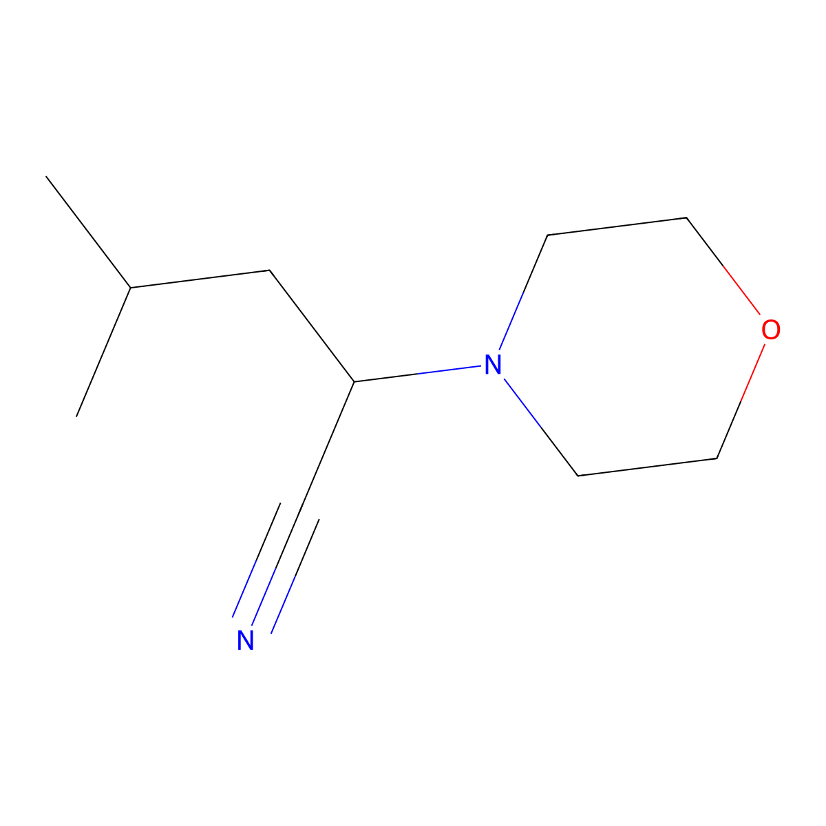 4-Methyl-2-morpholinopentanenitrile molecular structure, CAS 1157486-01-5
