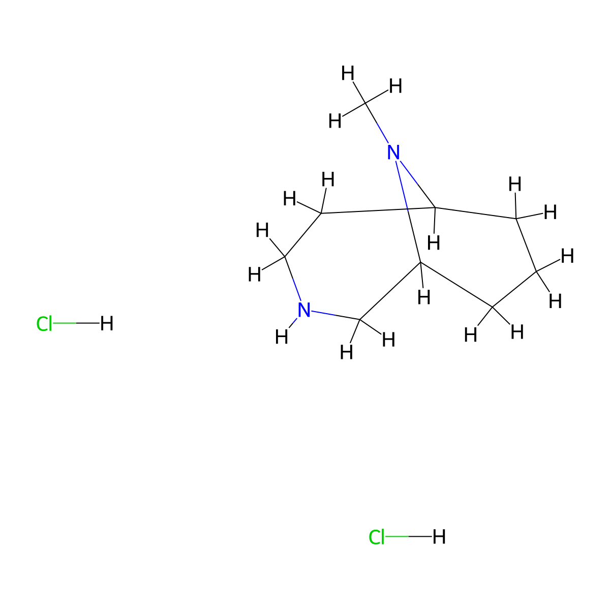 10-Methyl-3,10-diazabicyclo[4.3.1]decane dihydrochloride molecular structure, CAS 115749-16-1