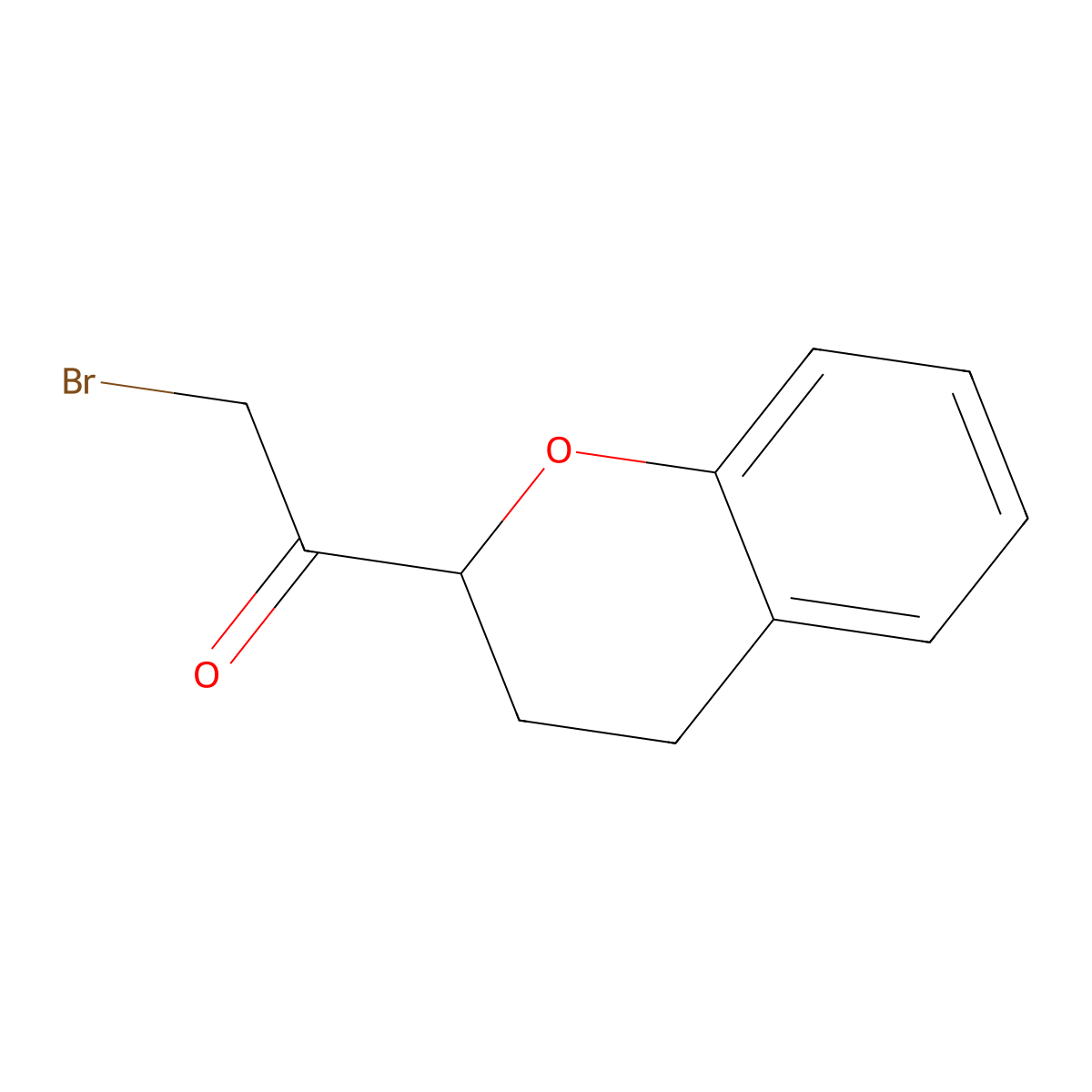 2-bromo-1-(3,4-dihydro-2H-1-benzopyran-2-yl)ethan-1-one molecular structure, CAS 115749-41-2