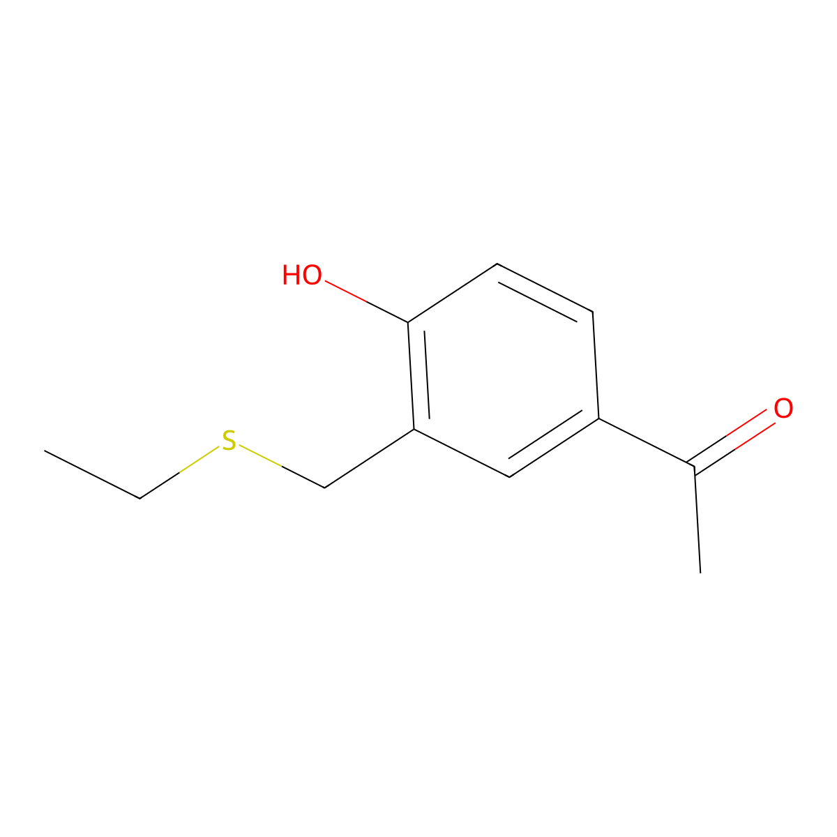 1-(3-((Ethylthio)methyl)-4-hydroxyphenyl)ethan-1-one molecular structure, CAS 1157494-71-7