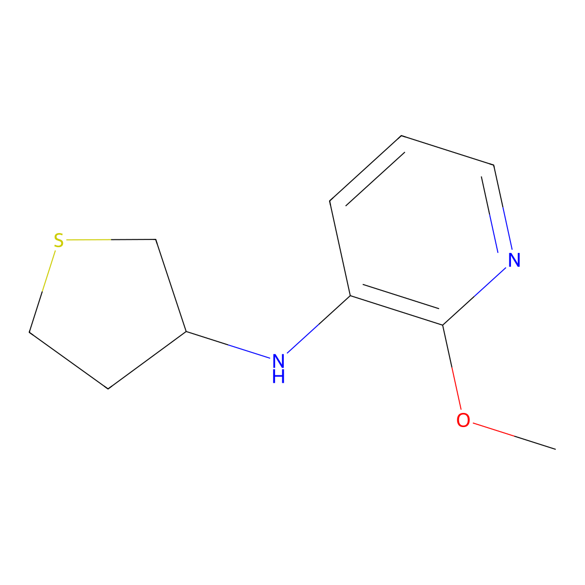 2-methoxy-N-(thiolan-3-yl)pyridin-3-amine molecular structure, CAS 1157515-35-9