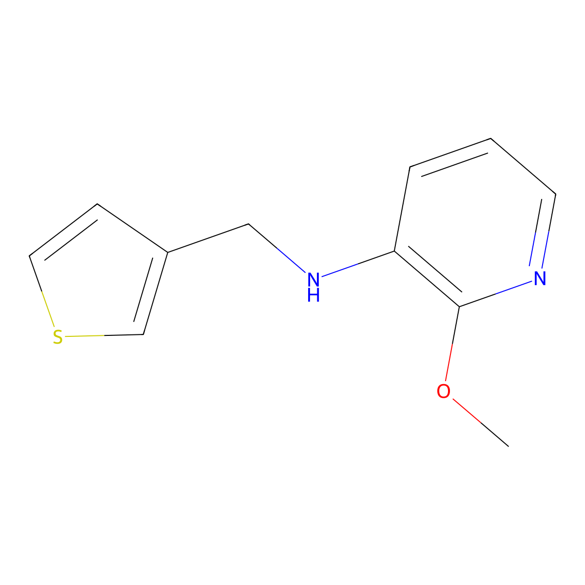 2-methoxy-N-(thiophen-3-ylmethyl)pyridin-3-amine molecular structure, CAS 1157516-50-1