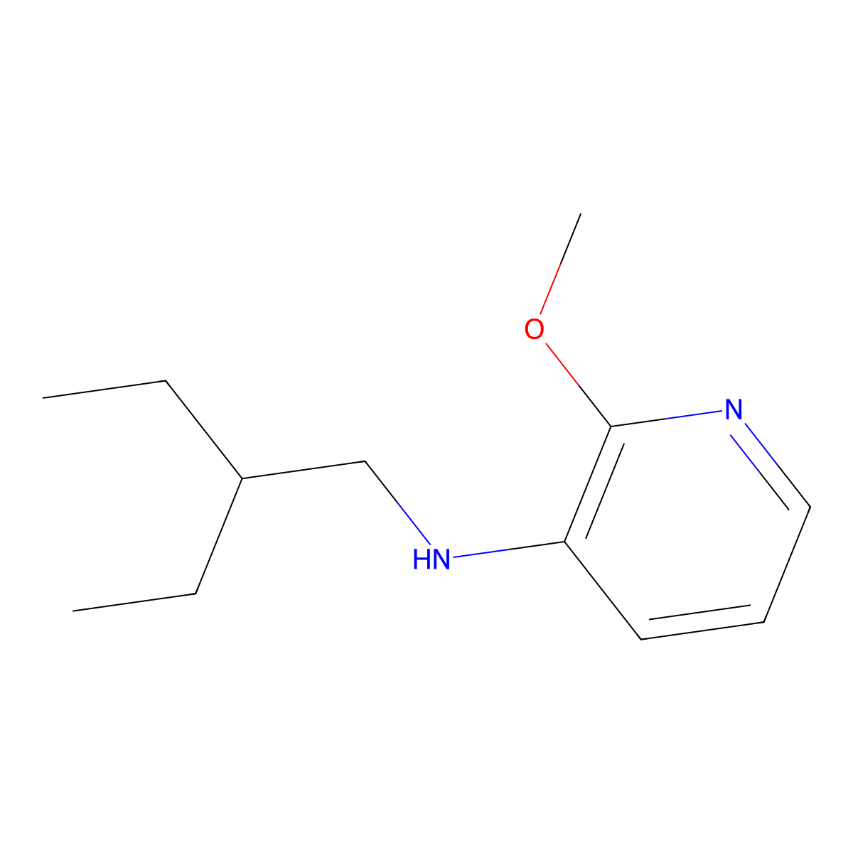 N-(2-ethylbutyl)-2-methoxypyridin-3-amine molecular structure, CAS 1157516-62-5
