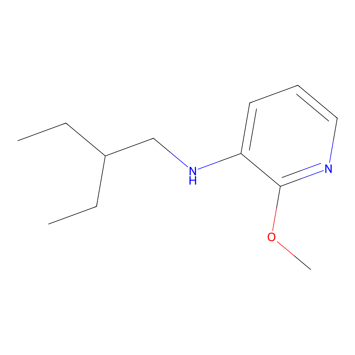 N-(2-ethylbutyl)-2-methoxypyridin-3-amine molecular structure, CAS 1157516-62-5