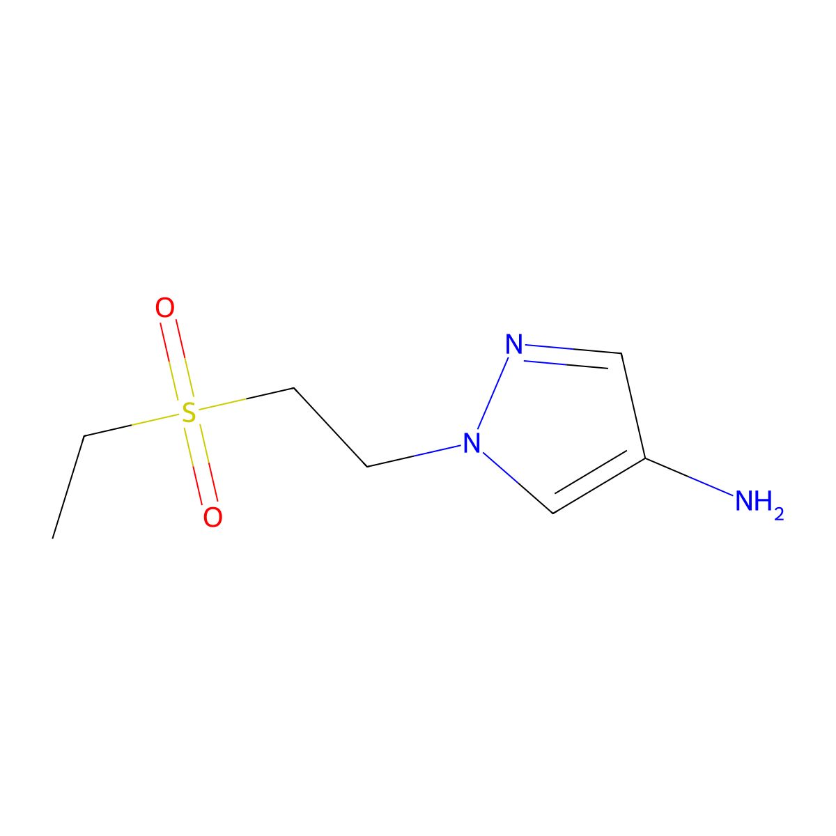 1-[2-(ethanesulfonyl)ethyl]-1H-pyrazol-4-amine molecular structure, CAS 1157517-90-2