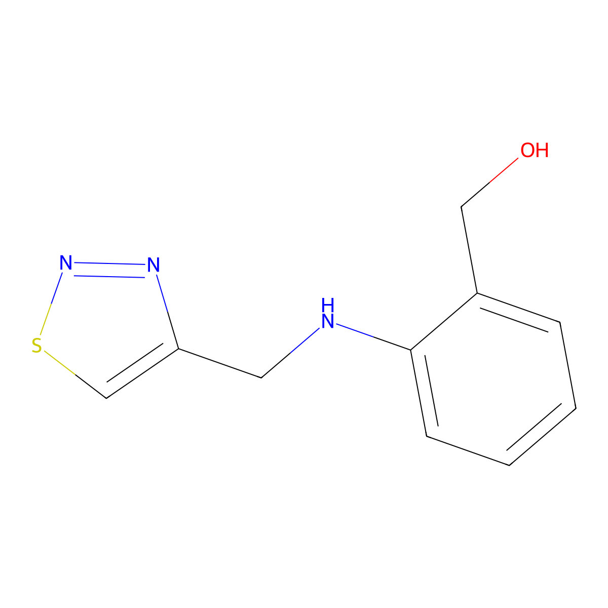 (2-{[(1,2,3-Thiadiazol-4-yl)methyl]amino}phenyl)methanol molecular structure, CAS 1157518-76-7