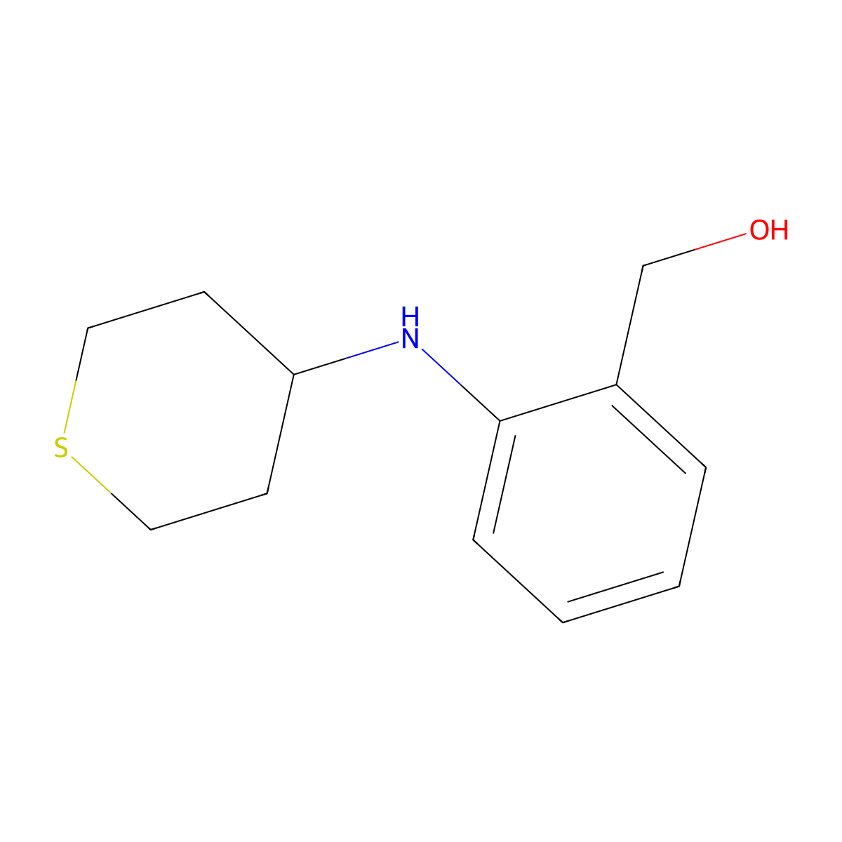 {2-[(Thian-4-yl)amino]phenyl}methanol molecular structure, CAS 1157519-56-6