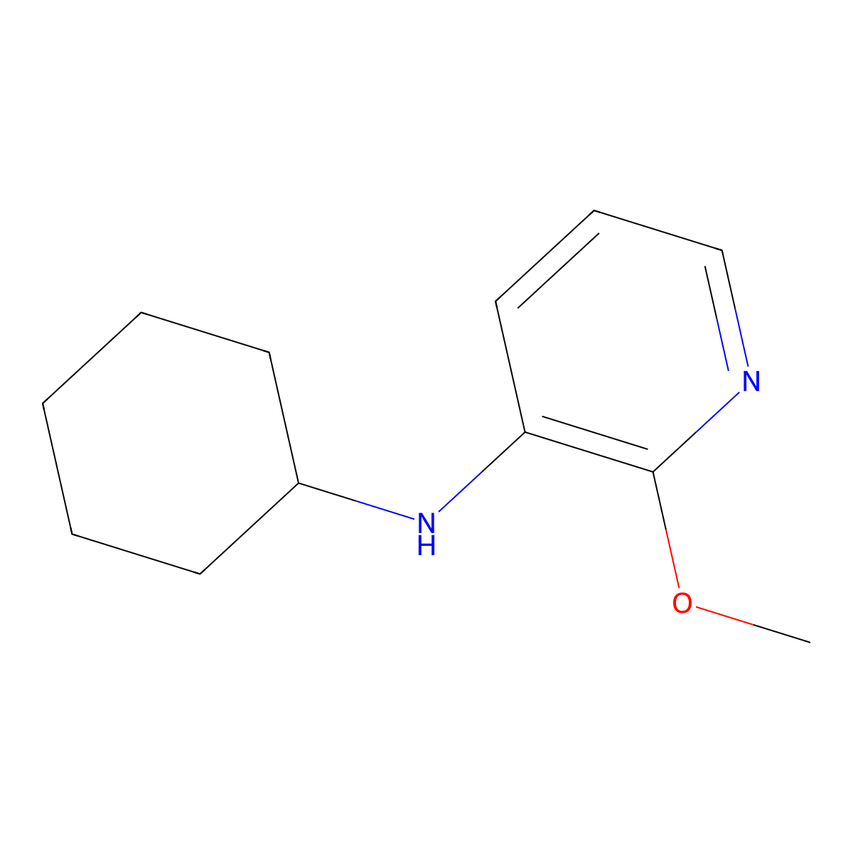 N-cyclohexyl-2-methoxypyridin-3-amine molecular structure, CAS 1157519-76-0
