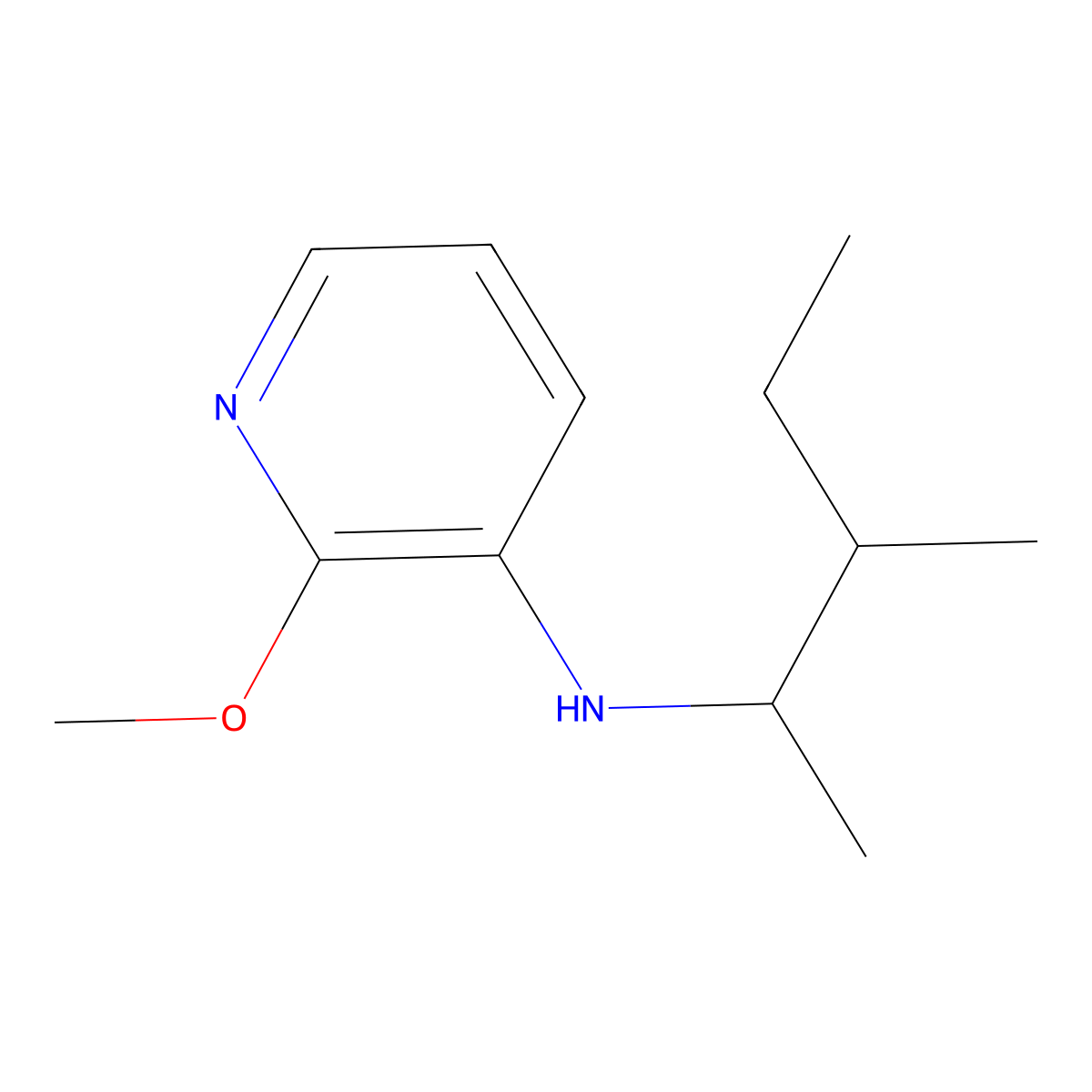 2-methoxy-N-(3-methylpentan-2-yl)pyridin-3-amine molecular structure, CAS 1157520-80-3