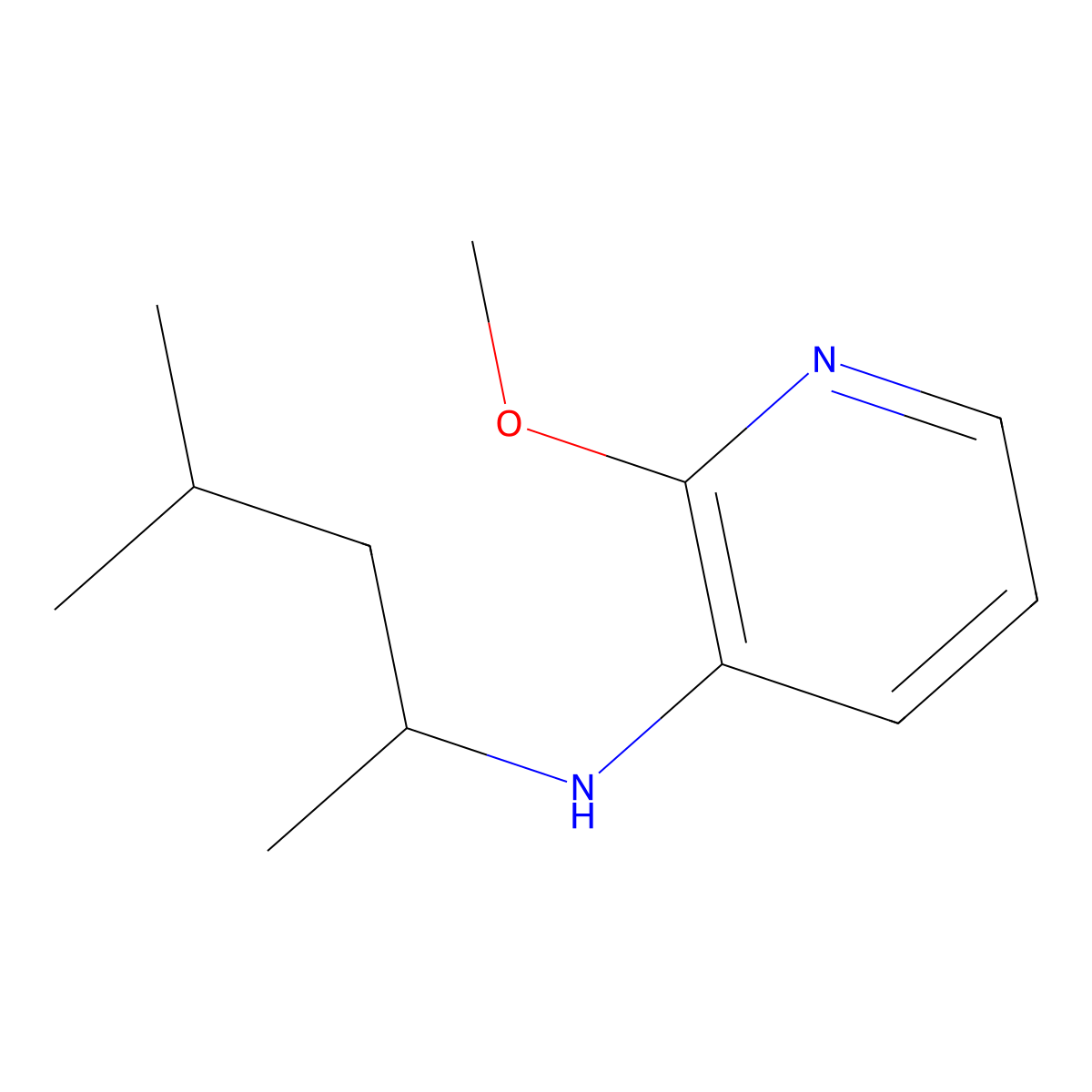 2-methoxy-N-(4-methylpentan-2-yl)pyridin-3-amine molecular structure, CAS 1157520-82-5