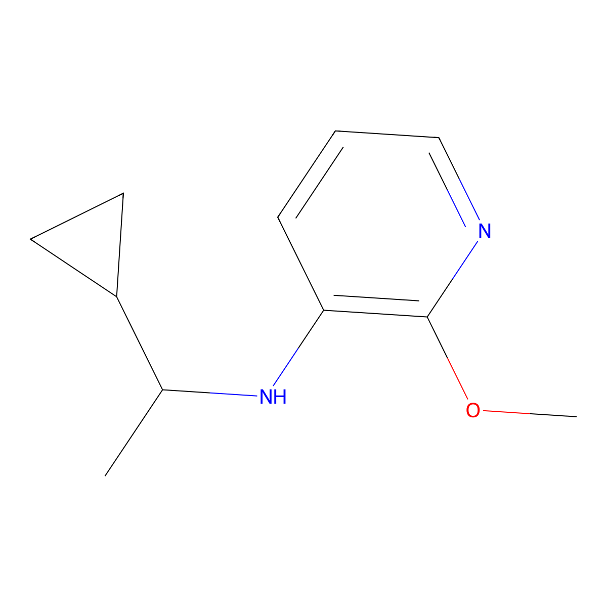 N-(1-cyclopropylethyl)-2-methoxypyridin-3-amine molecular structure, CAS 1157521-32-8