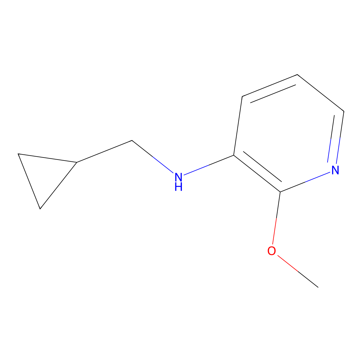 N-(cyclopropylmethyl)-2-methoxypyridin-3-amine molecular structure, CAS 1157523-28-8