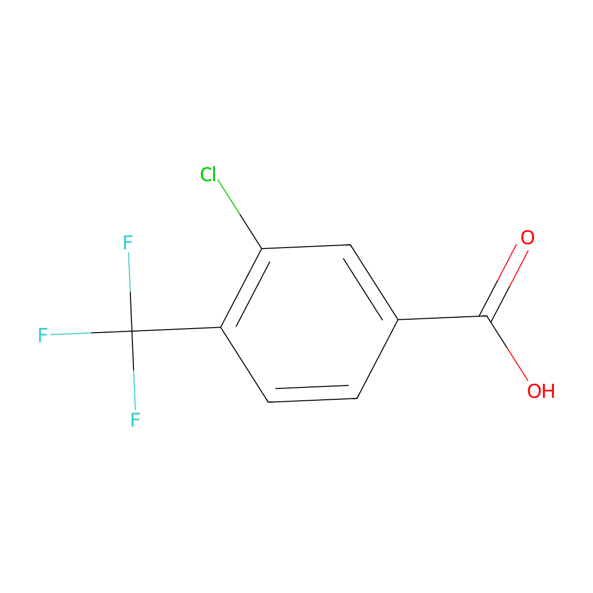 3-Chloro-4-(trifluoromethyl)benzoic acid molecular structure, CAS 115754-20-6
